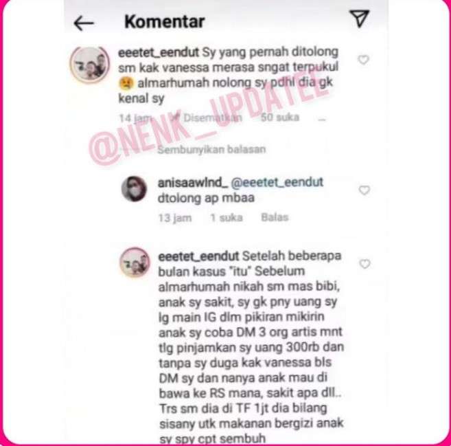 Kebaikan Vanessa Angel semasa hidup