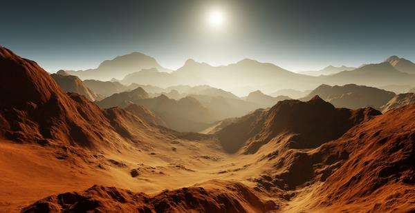 Planet Mars tandus dan gersang karena perang nuklir bertahun-tahun.