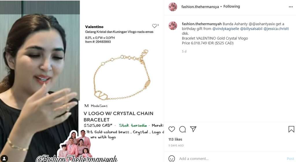 Gelang Valentino Ashanty