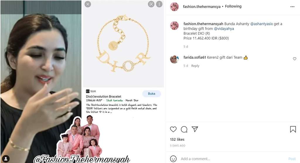 Gelang Dior Ashanty