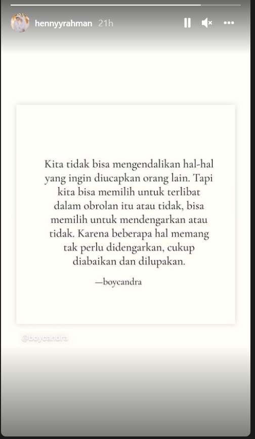 Unggahan Henny Rahman