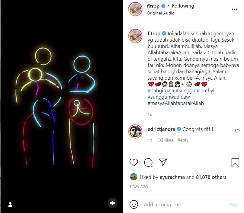 Fitri tropica umumkan kehamilan anak kedua