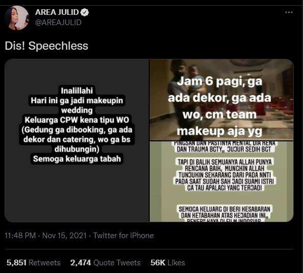 Viral pengantin wanita kena tipu calon suami.
