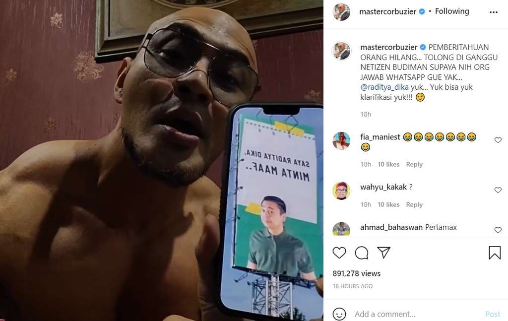 Unggahan Deddy Corbuzier