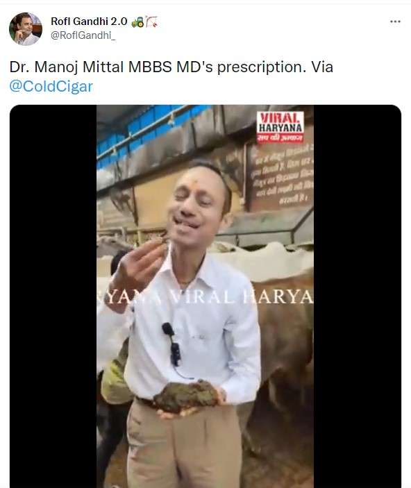 dokter India makan kotoran sapi