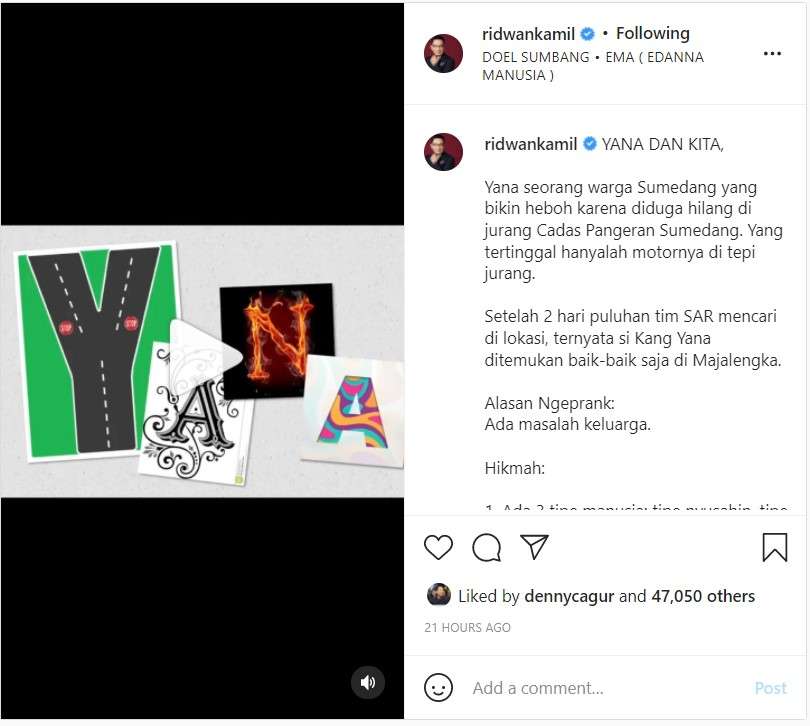 Komentar Ridwan Kamil