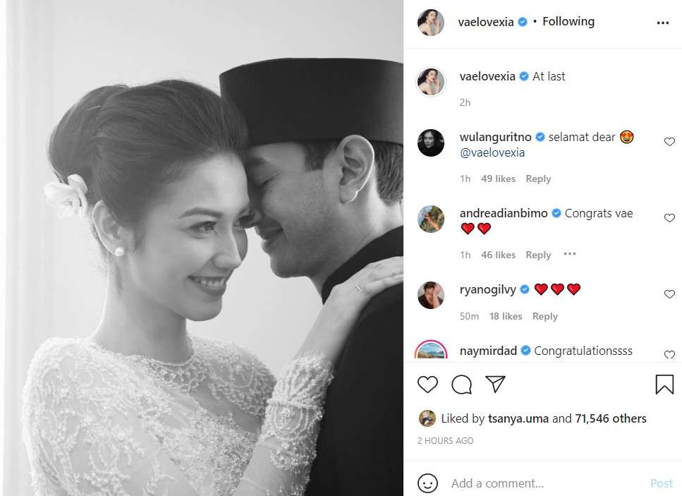 Velove Vexia resmi menikah