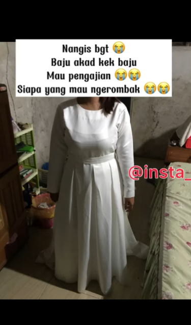 Pengantin Gagal Membuat Gaun untuk Akad Nikah