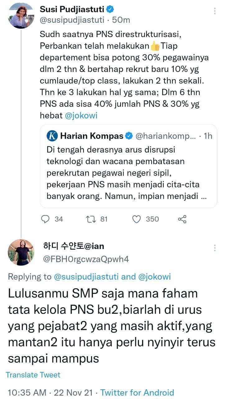 Tangkapan layar Twitter @susipudjiastuti
