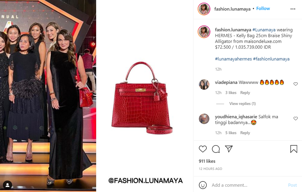 Luna Maya Pakai Tas Hermes