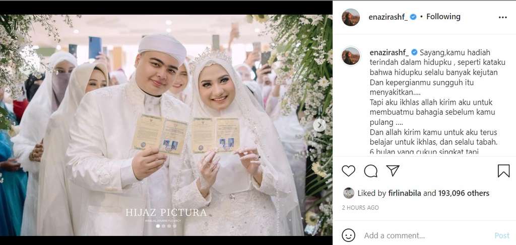 Unggahan haru Nadzira Shafa