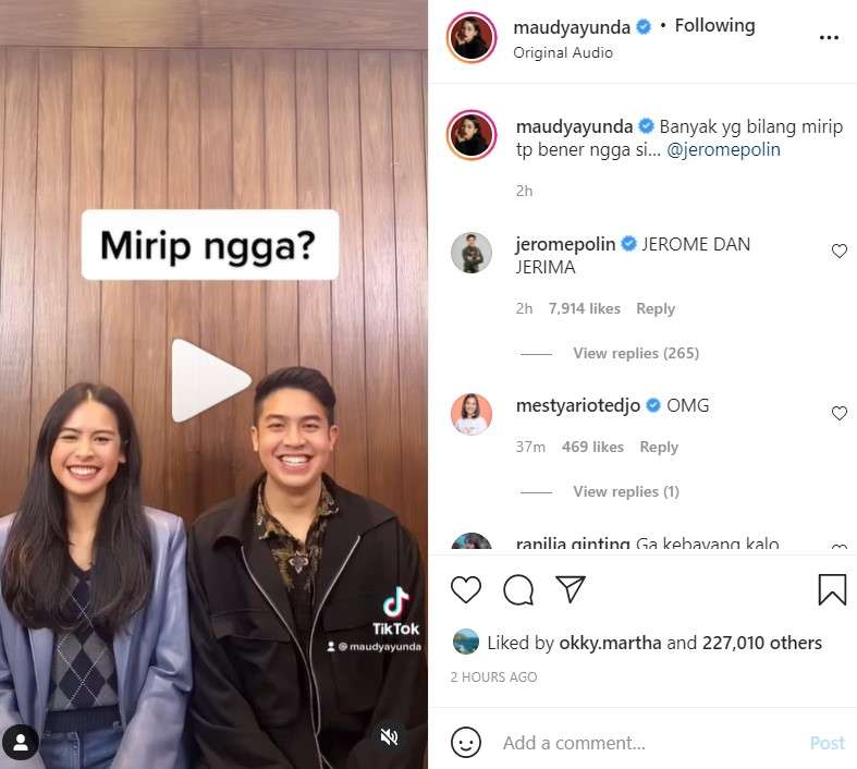 Jeromi Polin dan Maudy Ayunda