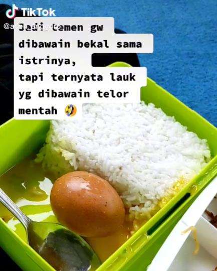 Viral istri siapkan bekal untuk suami, lauknya bikin emosi.