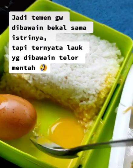 Viral istri siapkan bekal untuk suami, lauknya bikin emosi.