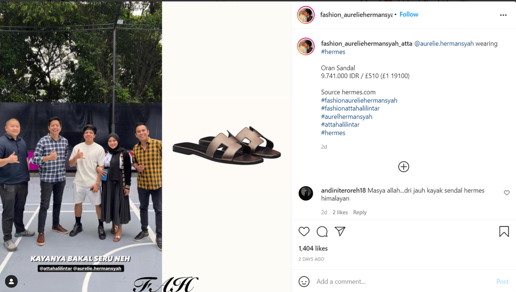 instagram @fashion_aureliehermansyah_atta