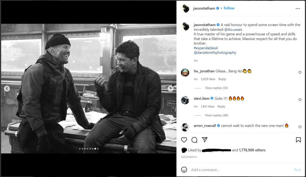 Iko Uwais dan aktor Hollywood, Jason Statham