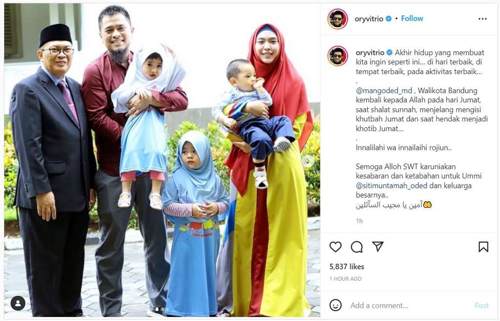 Suami Oki soal Wali Kota Bandung