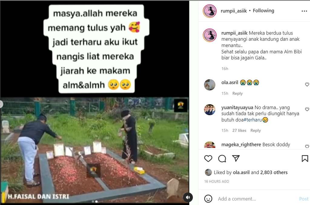 Faisal dan istrinya ziarah ke makam Bibi dan Vanessa