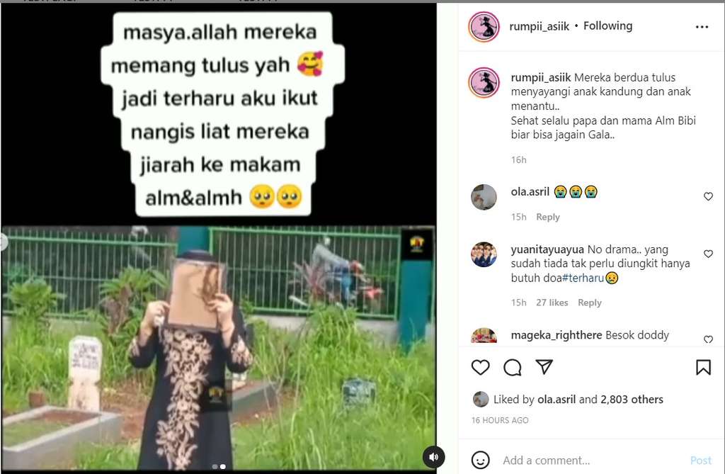 Faisal dan istrinya ziarah ke makam Bibi dan Vanessa