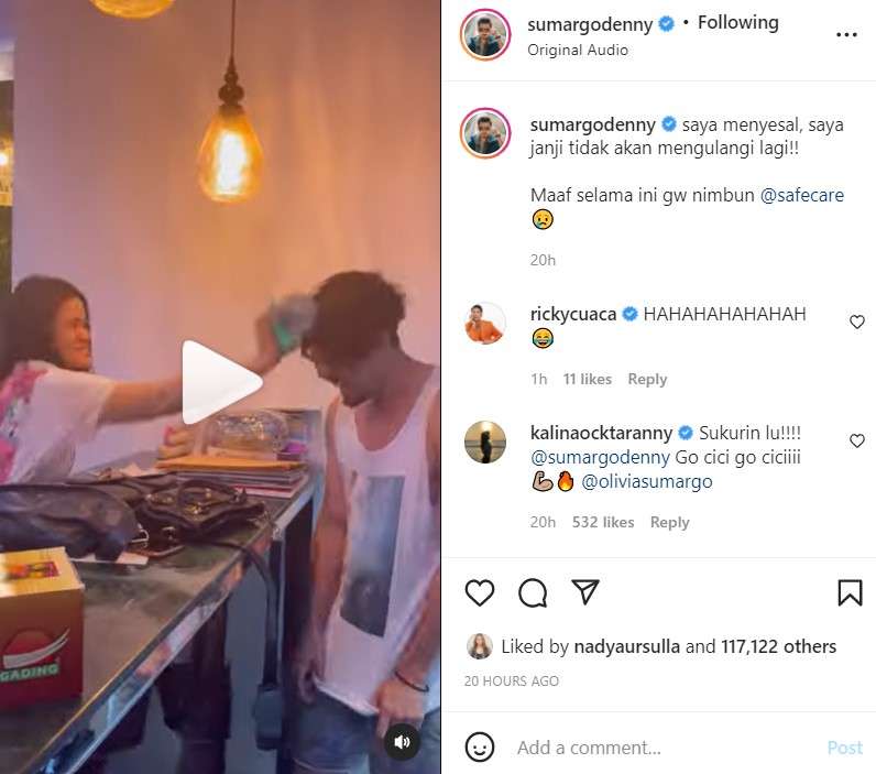Denny Sumargo dipukul oleh istrinya