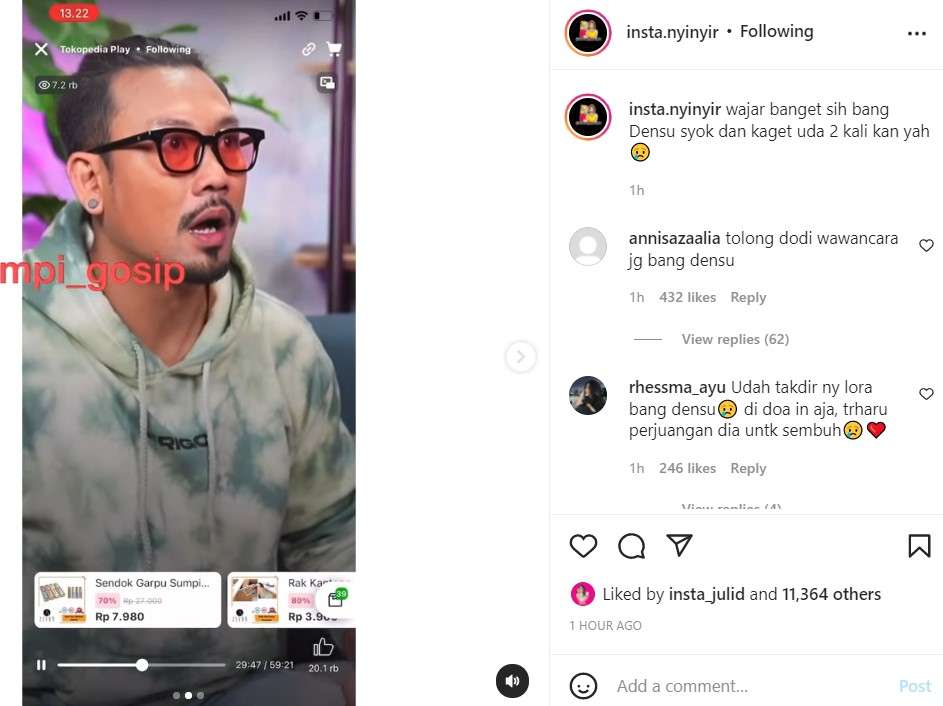 Reaksi Denny Suamrgo dengar Laura meninggal