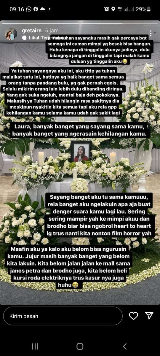 Curhatan Greta kakak Laura Anna