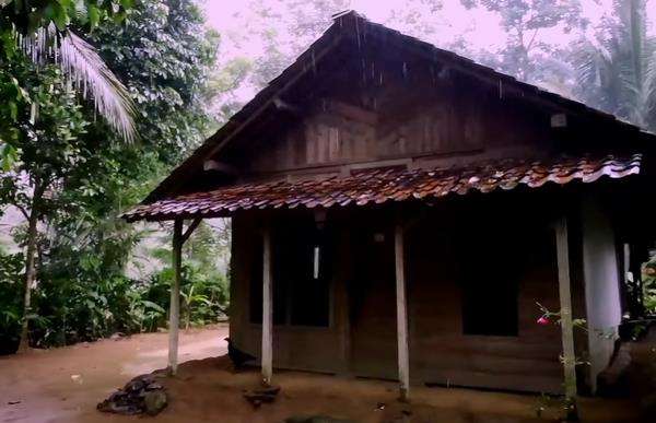 Salah satu rumah yang masih berpenghuni di tengah hutan.