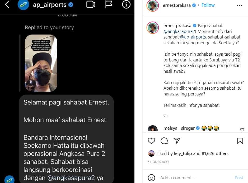 Unggahan Ernest Prakasa
