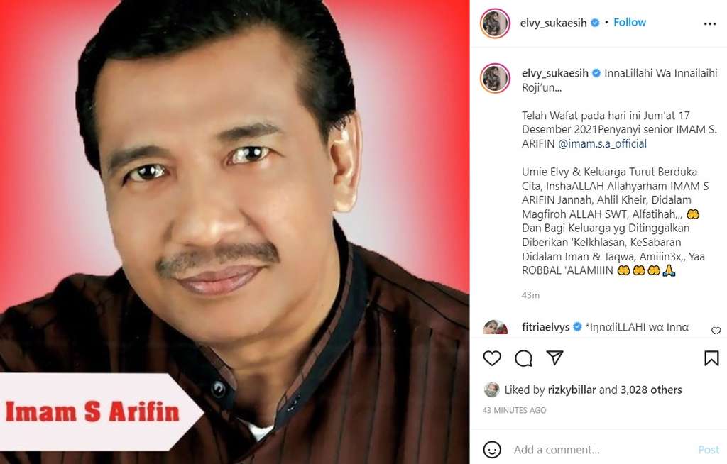 Pedangdut Imam S Arifin meninggal dunia