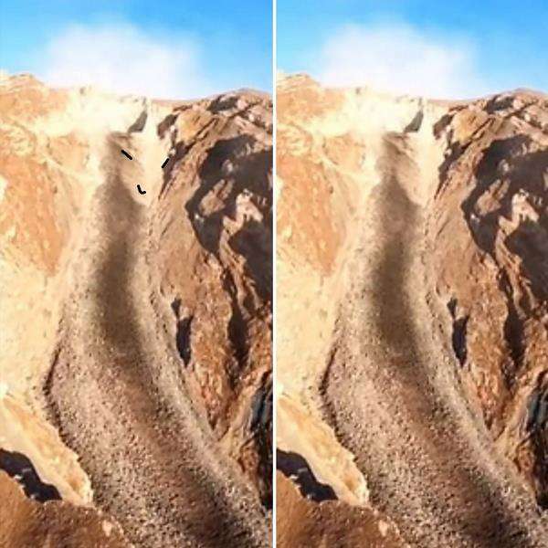 Perbandingan longsoran yang disebut mirip naga Gunung Semeru.