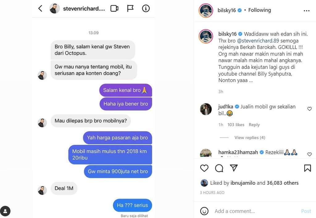Bukti percakapan dengan pembeli