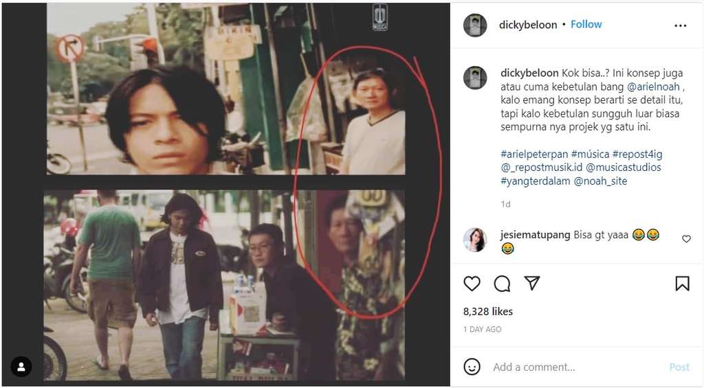 Pria tua di video klip Noah