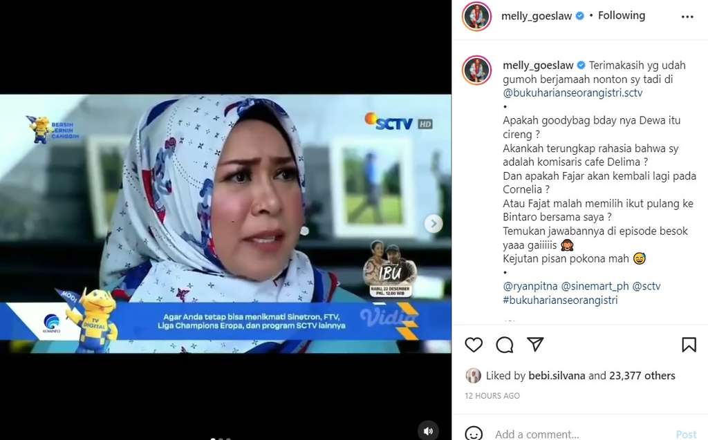 Melly Goeslaw main sinetron