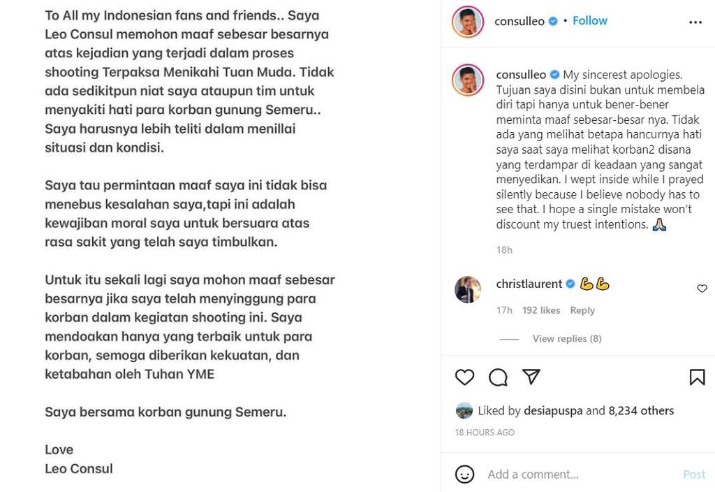 Permohonan maaf Leo
