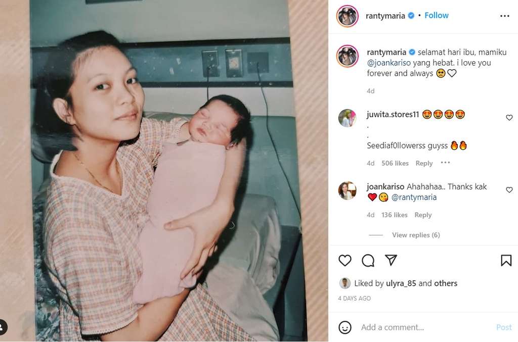 Ranty Maria kecil dan mamanya