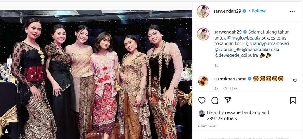 Penampilan Fuji adik ipar Vanessa Angel