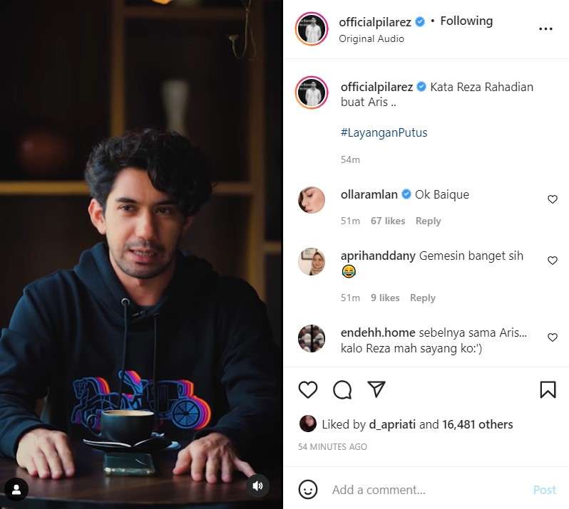 Unggahan Reza Rahadian