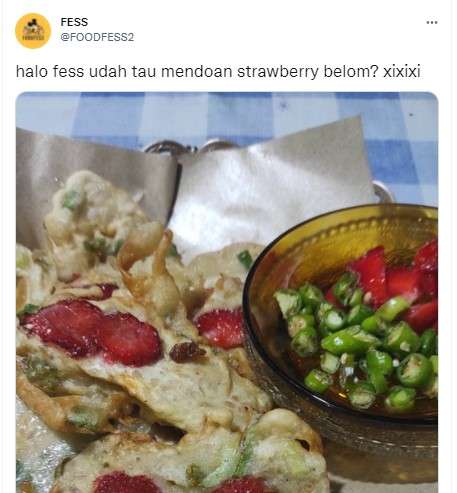 Unggahan mendoan stroberi Unggahan mendoan stroberi