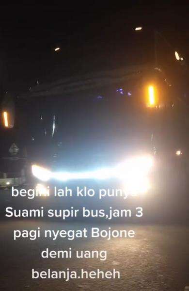Cerita haru istri sopir bus, pagi buta cegat suami demi uang belanja.