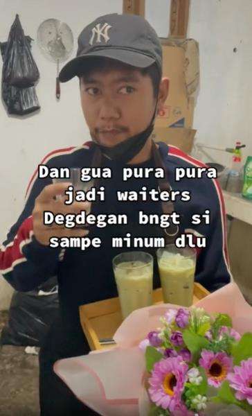 Meski menyamar tetap saja merasa deg-degan saat mau ketemu pacar.