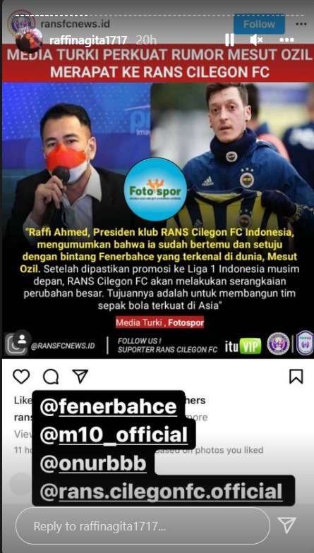 Unggahan Raffi Ahmad