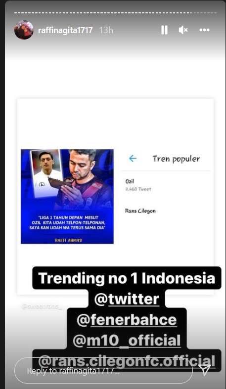 Unggahan Raffi Ahmad