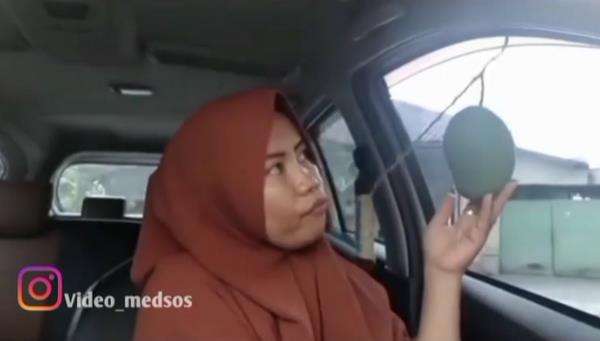 Emak-emak ini kasih tutorial kocak makan mangga yang bukan miliknya.
