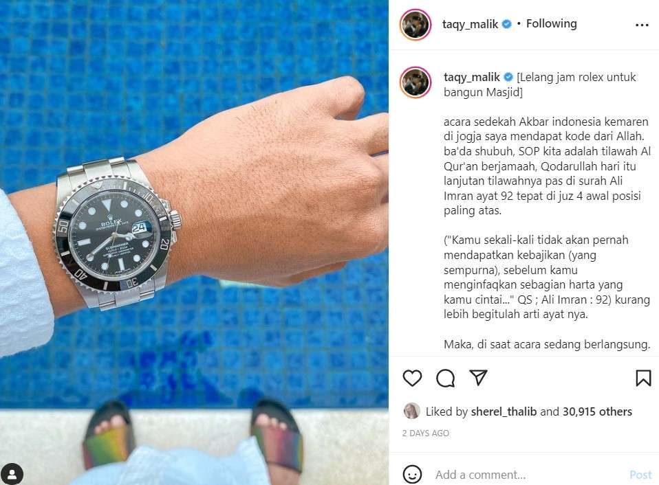 Jam tangan Taqy Malik dilelang