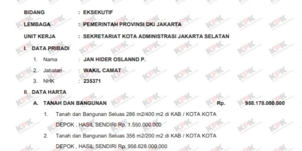 e-LHKPN Jan Hider