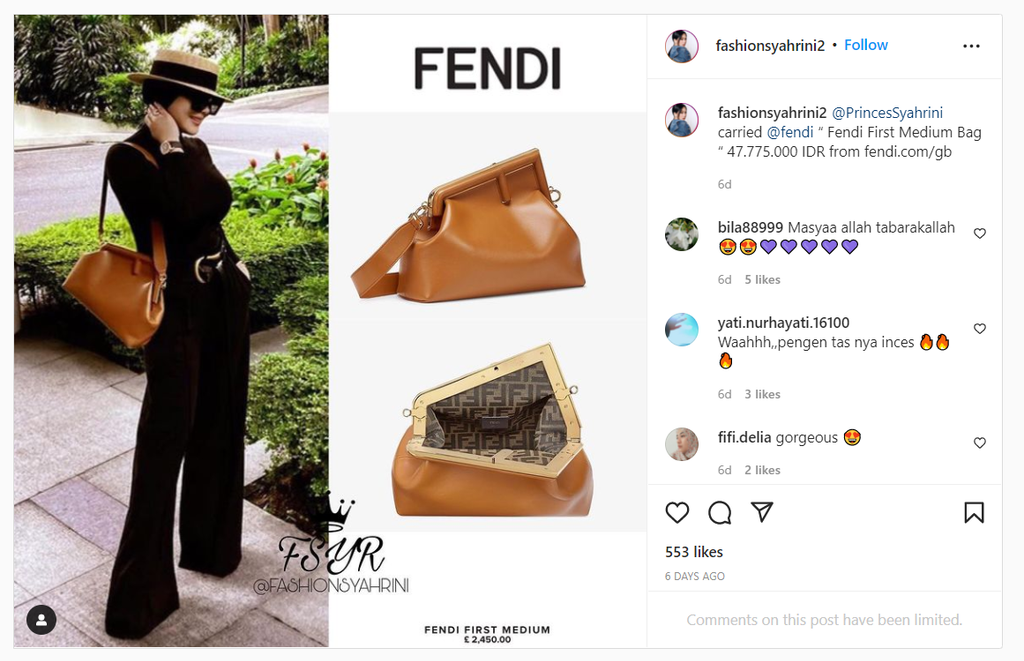 Harga tas Syahrini