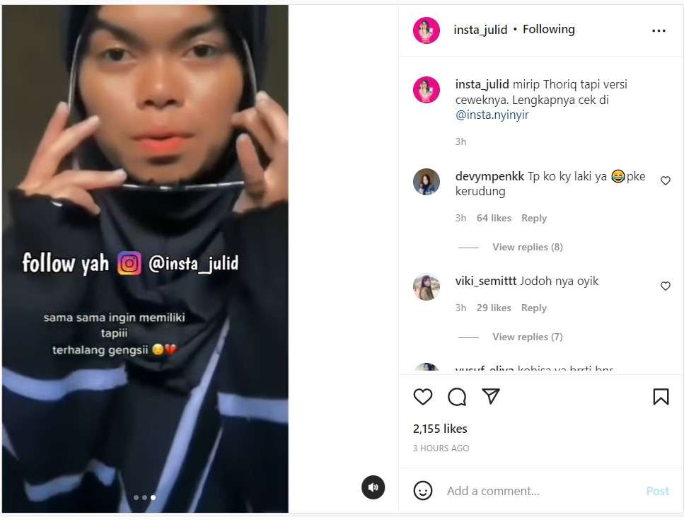 Wanita mirip Thariq Halilintar