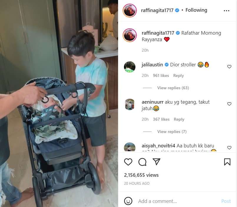 Rafathar jagain adiknya Rayyanza