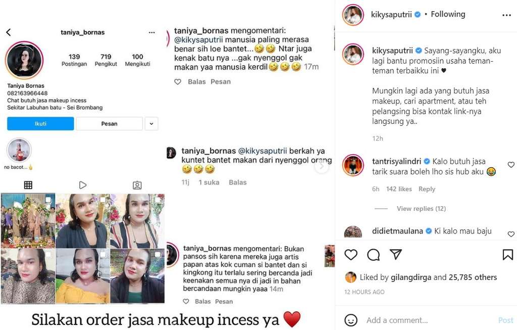 Kiky Saputri balas hujatan netizen