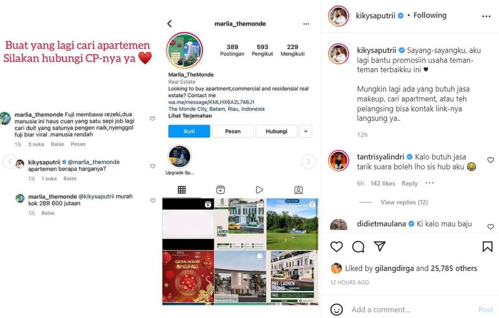 Kiky Saputri balas hujatan netizen